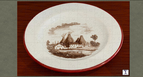 “Bottle Ovens” Bat Printed Cup Plate