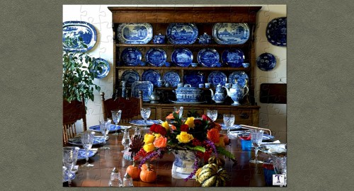 Thanksgiving table set with Spode’s Italian pattern