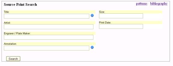 Source Print Search - What the form looks like